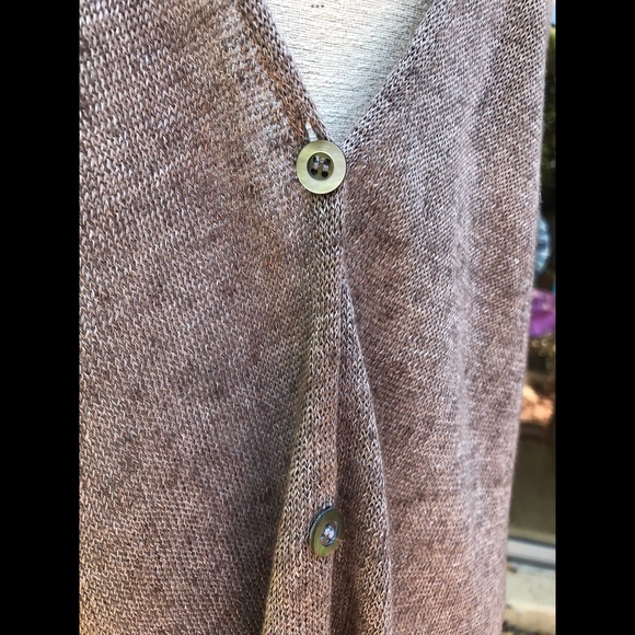 🎉H-P🎉 EILEEN FISHER Sexy n’ Soft Taupe / Greige Neutral Linen Sweater - Picture 7 of 11